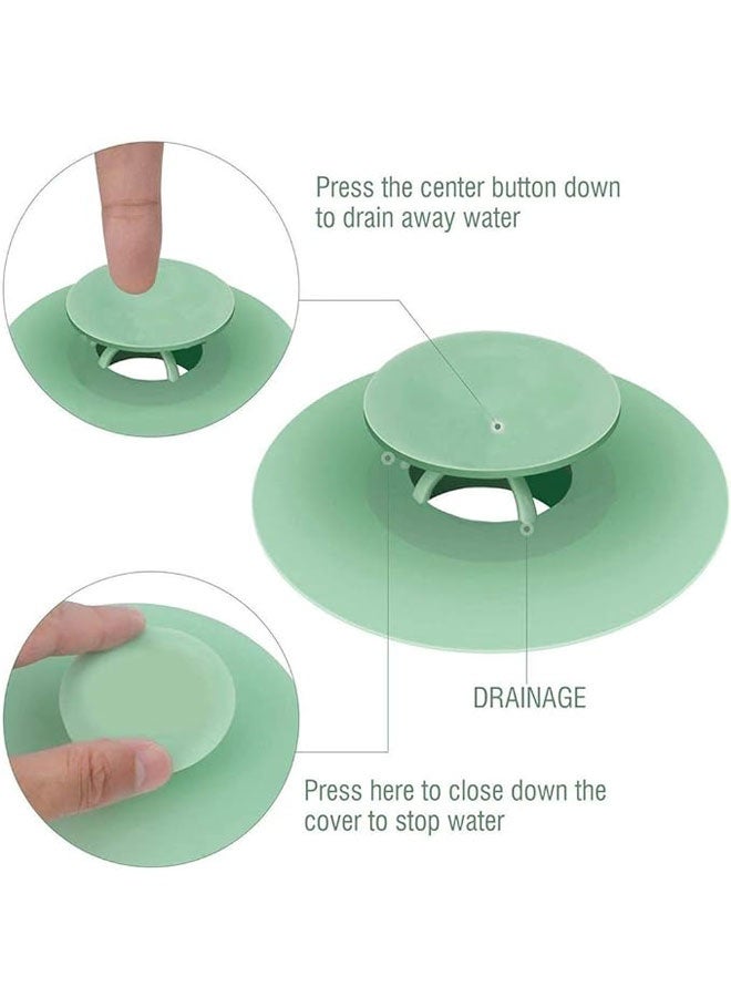 5 Pcs Random Colors Kitchen sewer odor proof sealing silicone flying saucer shaped floor drain cover bathroom bounce type anti clogging plastic sink filter element - Image 2