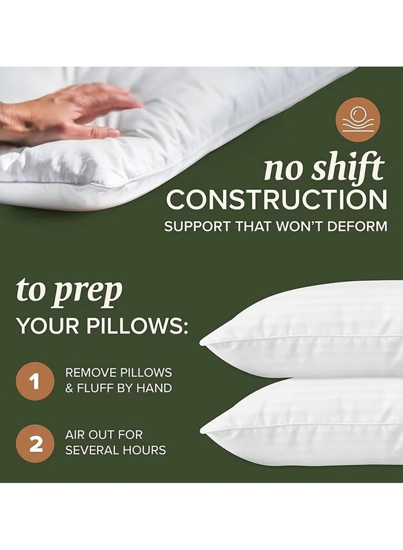 Beauenty 2pcs Down Pillow for Sleep - Super Comfortable and Non Shifting Design for Supine, Prone or Side Lying Individuals Home Textile 45*70cm - Image 2
