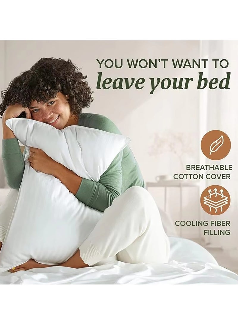 Beauenty 2pcs Down Pillow for Sleep - Super Comfortable and Non Shifting Design for Supine, Prone or Side Lying Individuals Home Textile 45*70cm - Image 4