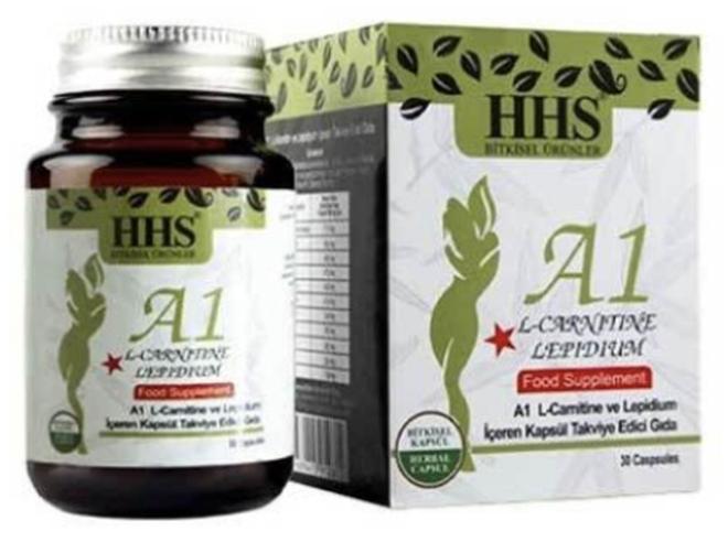 HHS A1 L-carnitine Lepidium - Herbal Weight Loss Food Supplement 30 Capsules - Image 1