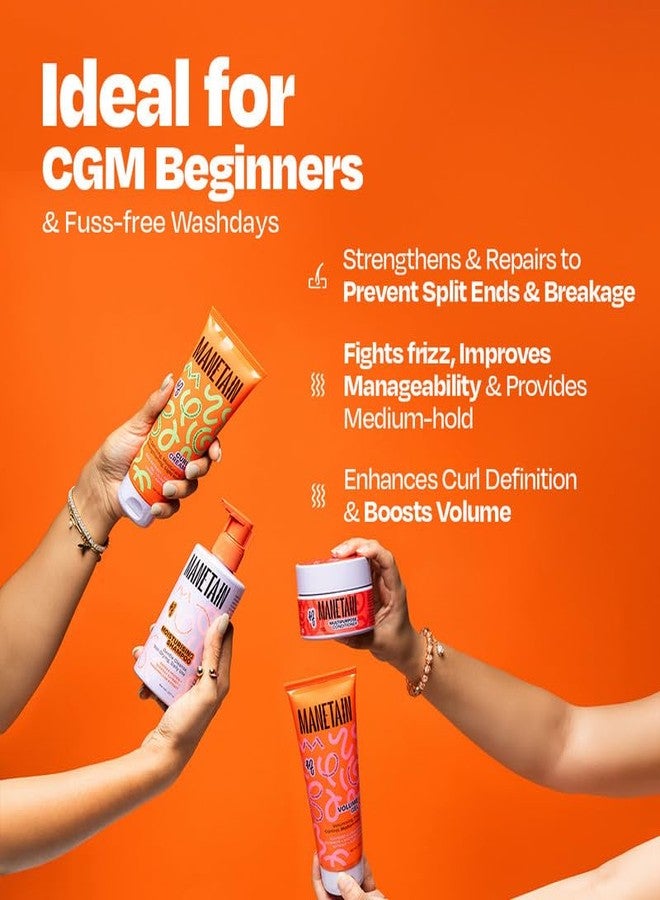 MANETAIN Washday Volume Bundle Full Size | Moisturizing Shampoo 237ml , Multipurpose Conditioner 200gm , Volume Gel 200ml & Curl Cream 200ml | Hydrating, Anti-Frizz, Curl-Enhancing for Curly,Wavy Hair - Image 2