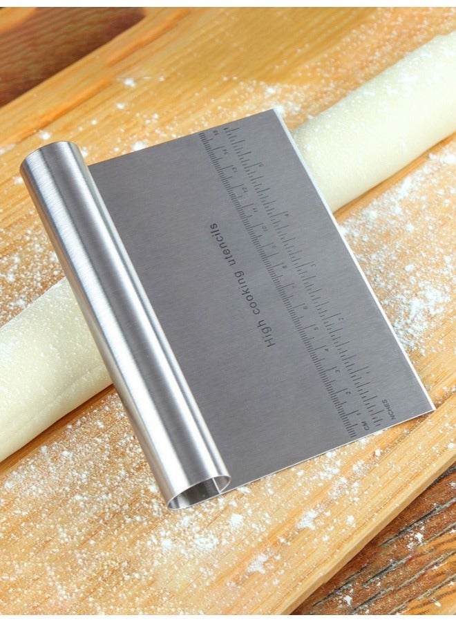 SenRan SenRan 1Pc Professional stainless steel highly polished dough scraper cutter with scale, multifunctional cake pizza cutter, pastry bread separation knife  - Image 3