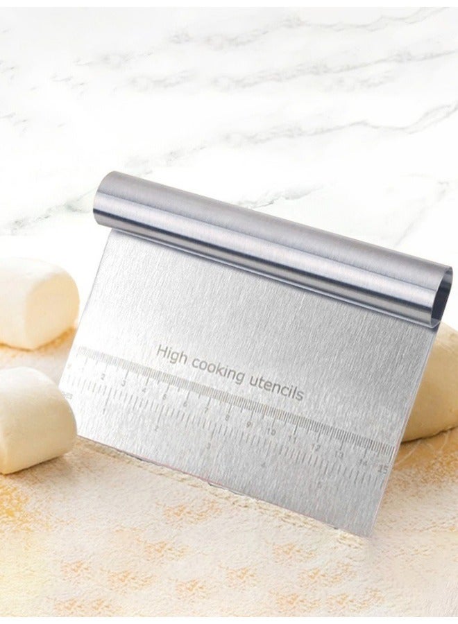 SenRan SenRan 1Pc Professional stainless steel highly polished dough scraper cutter with scale, multifunctional cake pizza cutter, pastry bread separation knife  - Image 5
