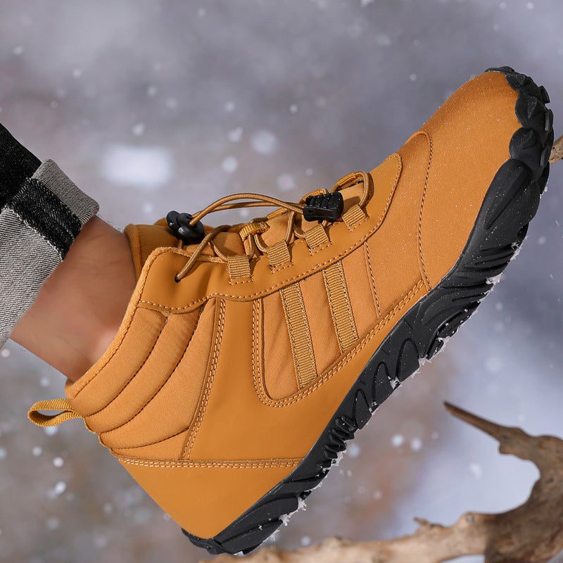 Outdoor Cotton Shoes Waterproof Hiking And Mountaineering Cotton Boots Plus Velvet Warm Shoes For Couples Sports Thickened Non-Slip Snow Boots - Image 2
