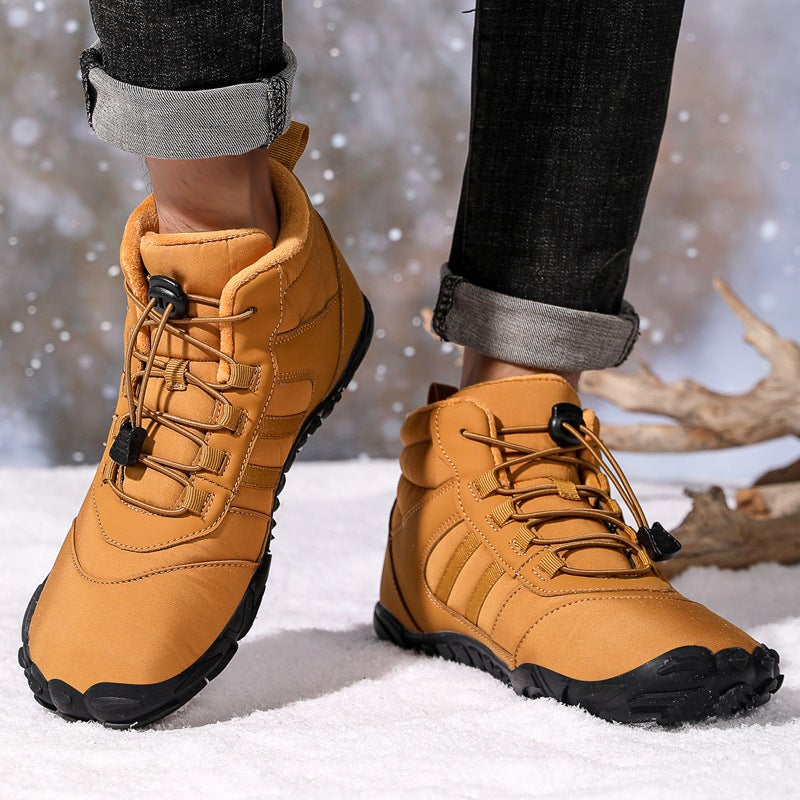 Outdoor Cotton Shoes Waterproof Hiking And Mountaineering Cotton Boots Plus Velvet Warm Shoes For Couples Sports Thickened Non-Slip Snow Boots - Image 4