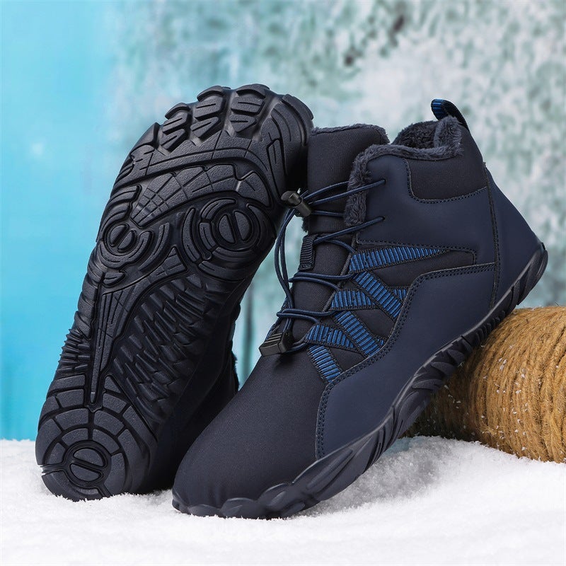 Outdoor Cotton Shoes Waterproof Hiking And Mountaineering Cotton Boots Plus Velvet Warm Shoes For Couples Sports Thickened Non-Slip Snow Boots - Image 1