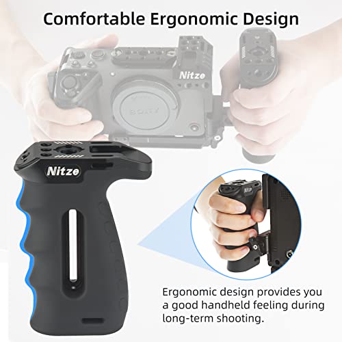 Nitze Ergonomic NATO Side Handle with NATO Calmp, Up/Down and Left/Right Adjustable, Rubberized Aluminum Camera Side Handle Camera/Monitor Cages - PA29C - Image 3