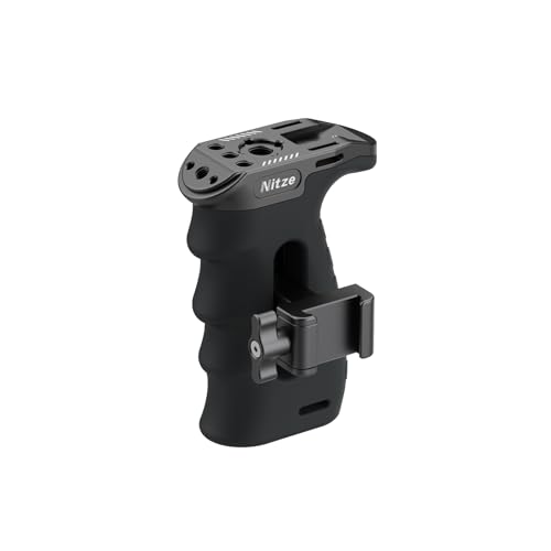 Nitze Ergonomic NATO Side Handle with NATO Calmp, Up/Down and Left/Right Adjustable, Rubberized Aluminum Camera Side Handle Camera/Monitor Cages - PA29C - Image 1