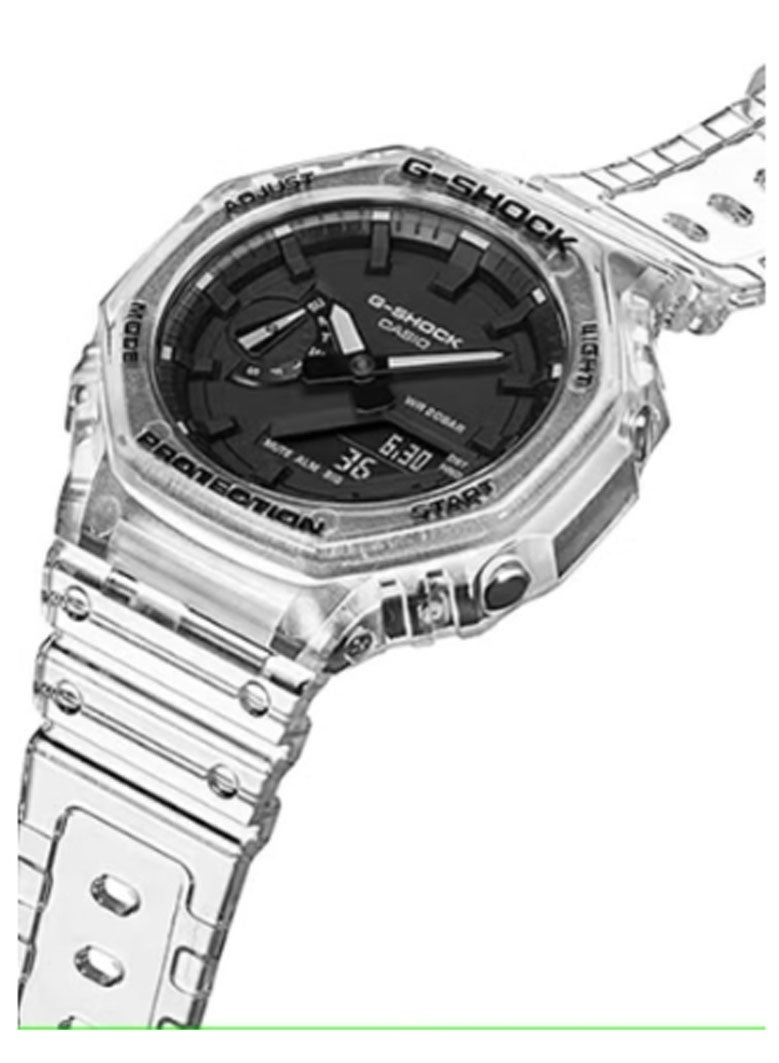 G-SHOCK Analog Digital Transparent Resin Band Watch For Men's GA-2100SKE-7ADR - Image 3