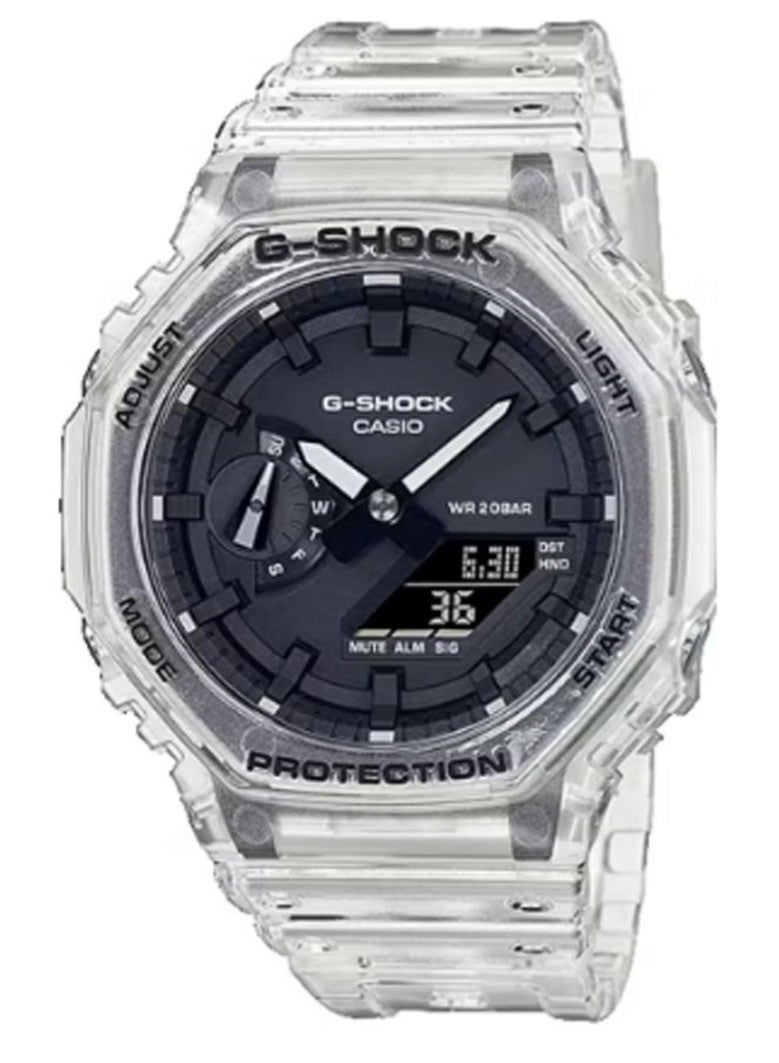 G-SHOCK Analog Digital Transparent Resin Band Watch For Men's GA-2100SKE-7ADR - Image 1