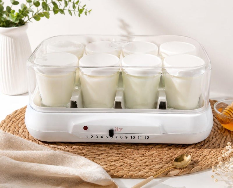 Home Yogurt Maker with 8 Glass Cups – Natural Greek Yogurt Maker