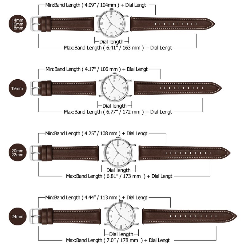 Fullmosa Watch Band Quick Release Leather Watch Strap Compatible with Samsung Galaxy Garmin for Men Women Replacement Bands Width 12mm 14mm 16mm 18mm 19mm 20mm 21mm 22mm 24mm - Image 4