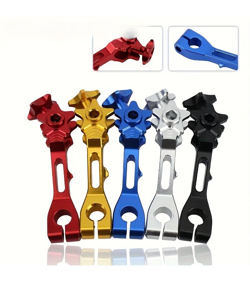 Motorcycle Brake Arm Lever Universal Rear Foot Brake Pedal CNC Aluminum Alloy Blue - Image 3