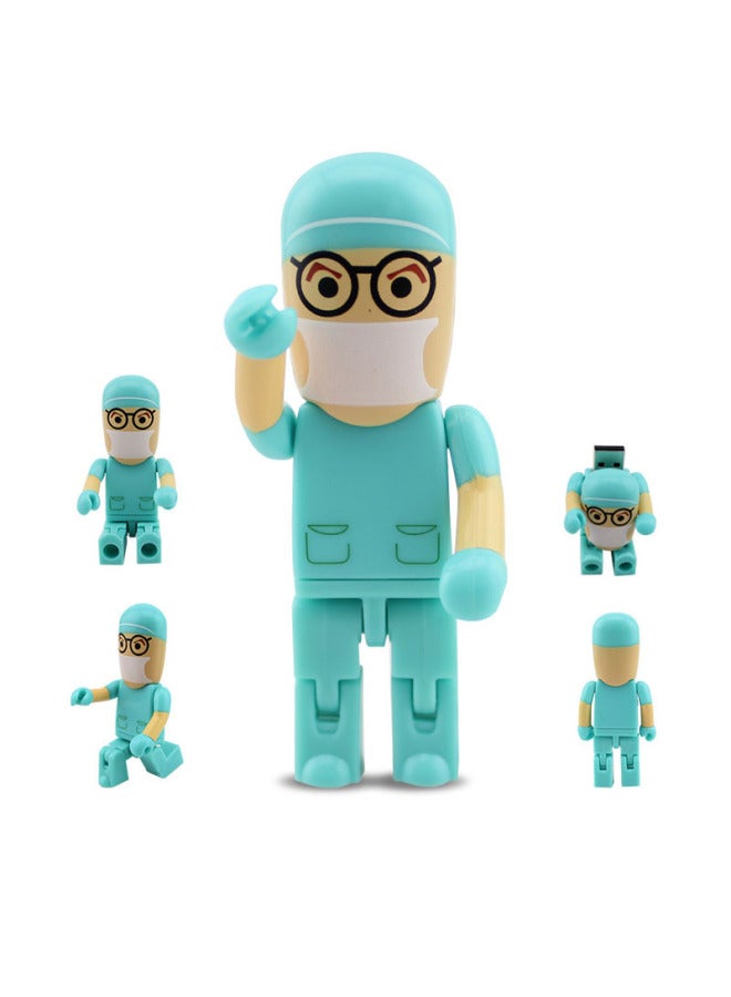 3.0 & 2.0 Epidemic Nurse Doctor Engineer Character USB Flash Disk 3.0 Medical Institution Gift Creative Medical Staff-Color:2.0 Yellow Hair-Capacity:8GB - Image 2