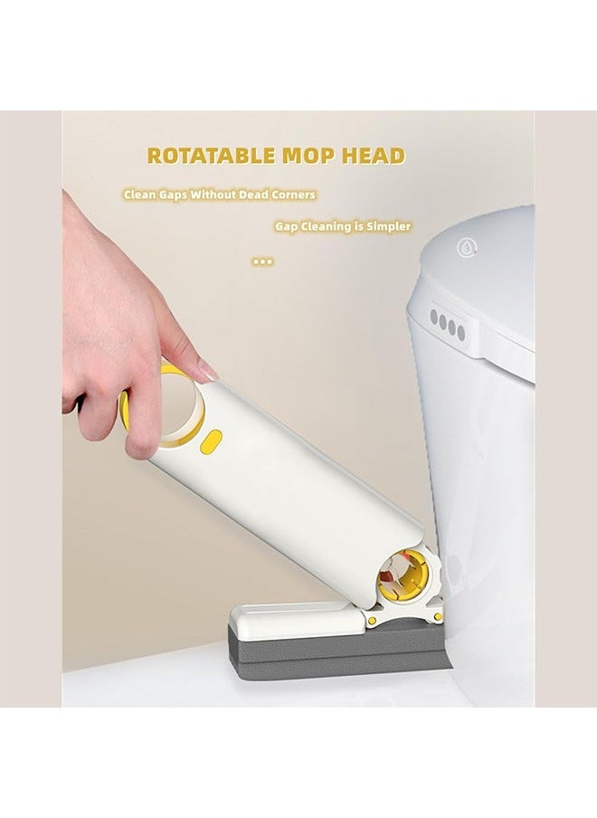 Fanski Portable Mini Mop Self-Squeeze Mini Mop for Bathroom Kitchen Household Desktop Glass Cleaning Mop Bathroom Crevice Absorbent Mop Mini Sponge Mop for Small Spaces, 1 Handle + 3 Sponge Head  - Image 4