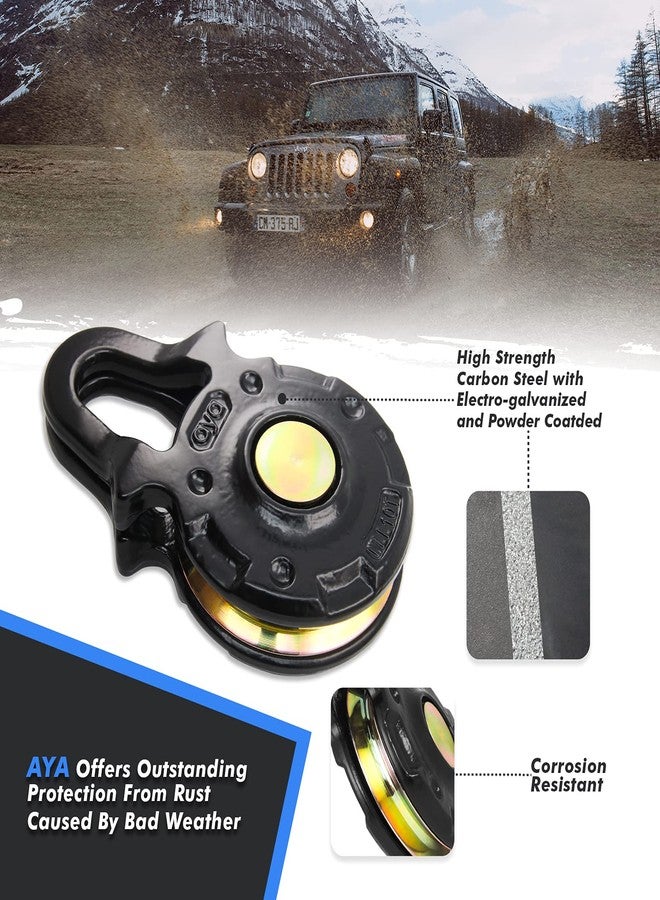 AYA Gear Multi-Function Premium Blocks 66,000 lbs(30Ton) Break Strength | Heave Duty Vehicle Recovery Gear (Black) - Image 2