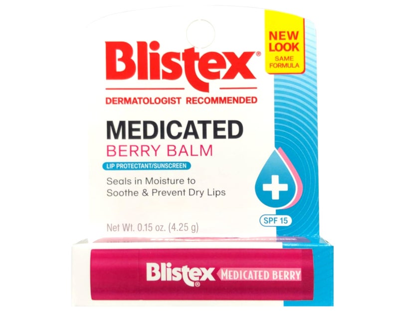 Blistex Medicated Lip Balm, SPF 15, Berry.15-Ounce Tubes (12 Pack) - Image 1