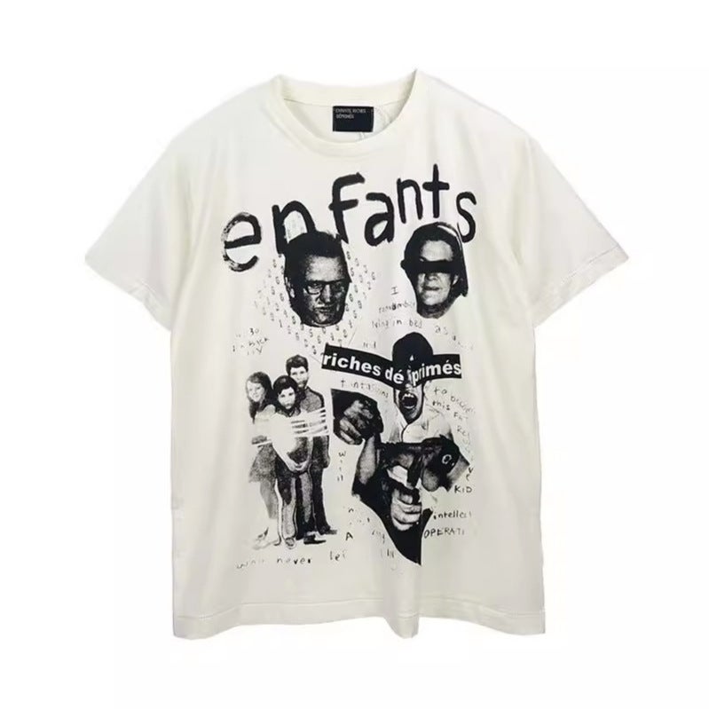New Style Melancholic Rich Kid Erd Sketch Graffiti Loose Casual Long-Sleeve Base Shirt Trendy Brand Unisex T-Shirt Spring Collection - Image 3