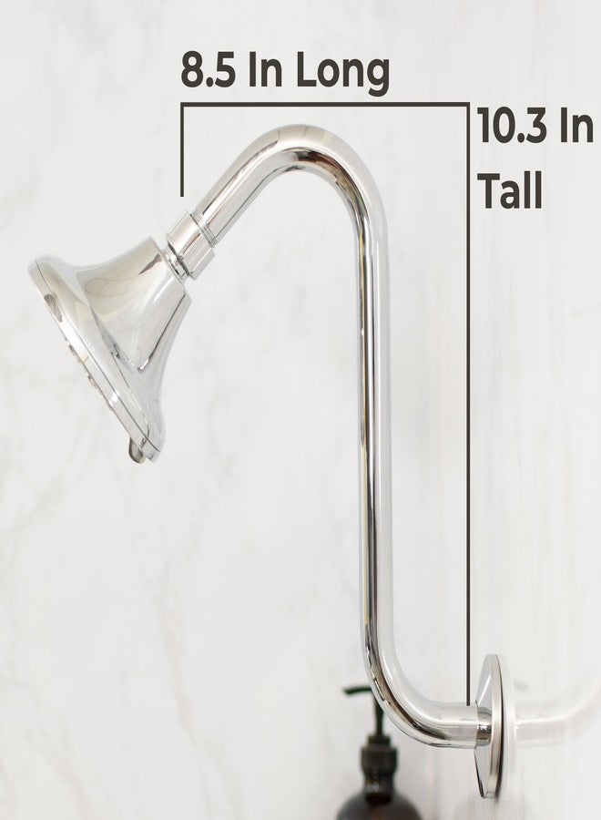 JS Jackson Supplies Shower Head Extension Arm with Flange,10.5 Inch High-Rise Curved S Shaped Design, Stainless Steel, Standard 1/2" Connection, Chrome Finish - Image 5