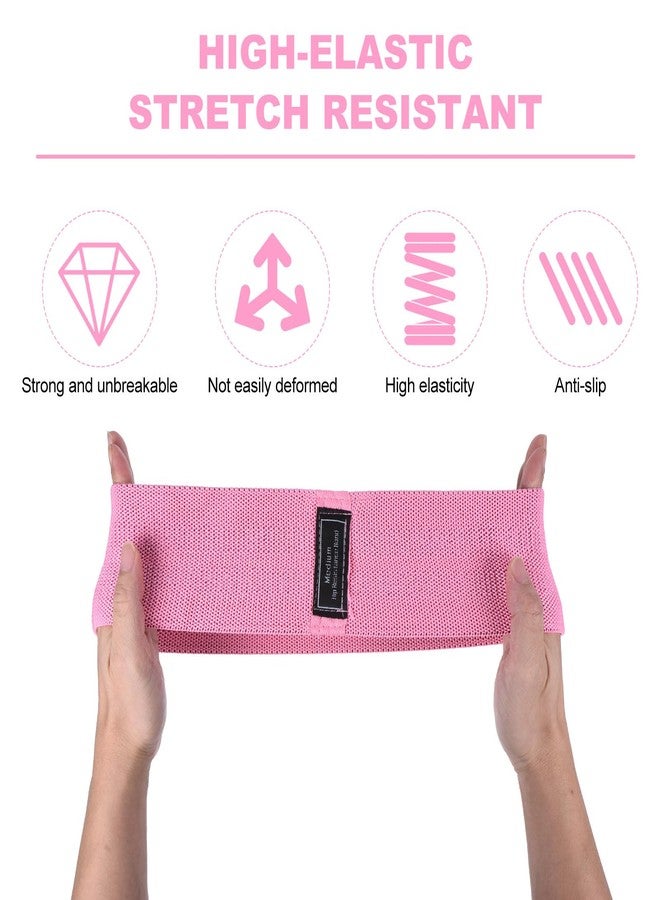 PATIKIL 12 Pieces Booty Resistance Bands for Working Out Non-Slip Workout Bands Fabric Resistance Loops Elastic Exercise Fitness Bands for Women Men Hip Leg Gym, Pink(Medium) - Image 5