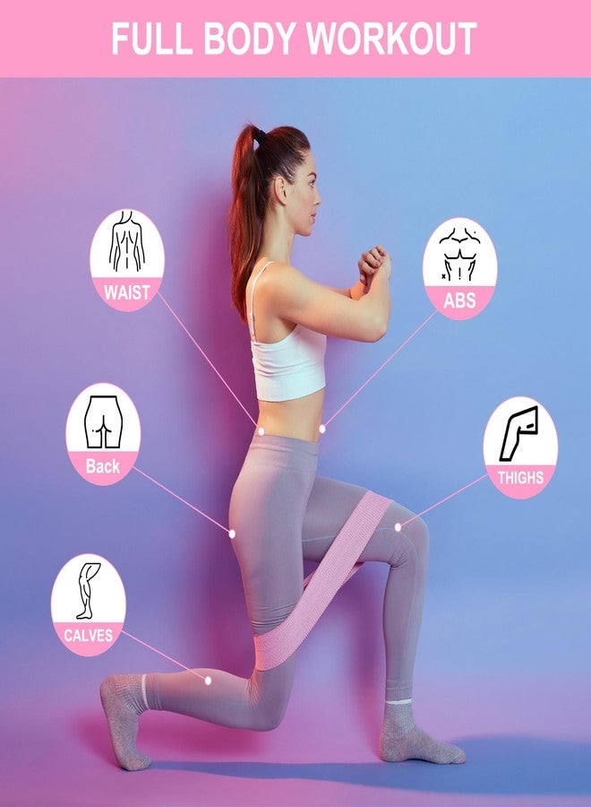 PATIKIL 12 Pieces Booty Resistance Bands for Working Out Non-Slip Workout Bands Fabric Resistance Loops Elastic Exercise Fitness Bands for Women Men Hip Leg Gym, Pink(Medium) - Image 4