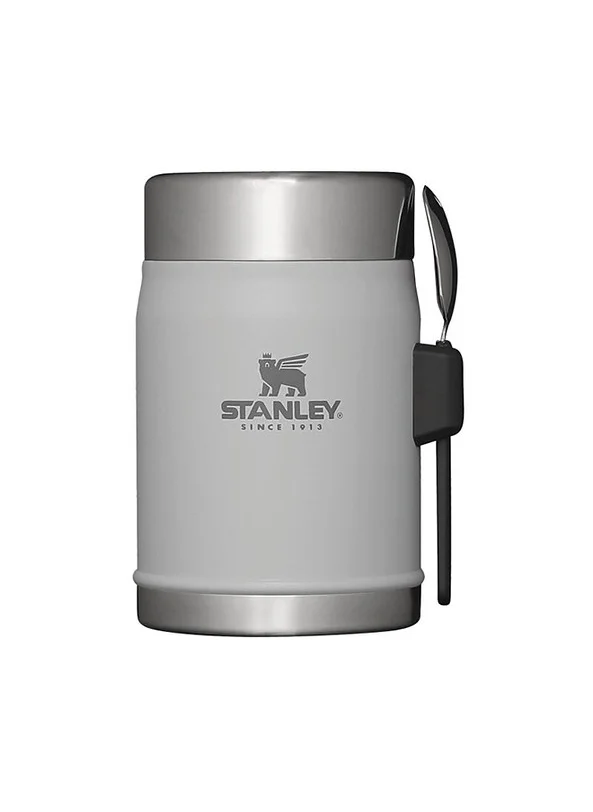 ستانلي Stanley Classic Legendary Food Jar 0.4L / 14 OZ Ash with spork â€“ BPA FREE Stainless Steel Food Thermos | Keeps Cold or Hot for 7 Hours | Leakproof | Lifetime Warranty | Dishwasher safe