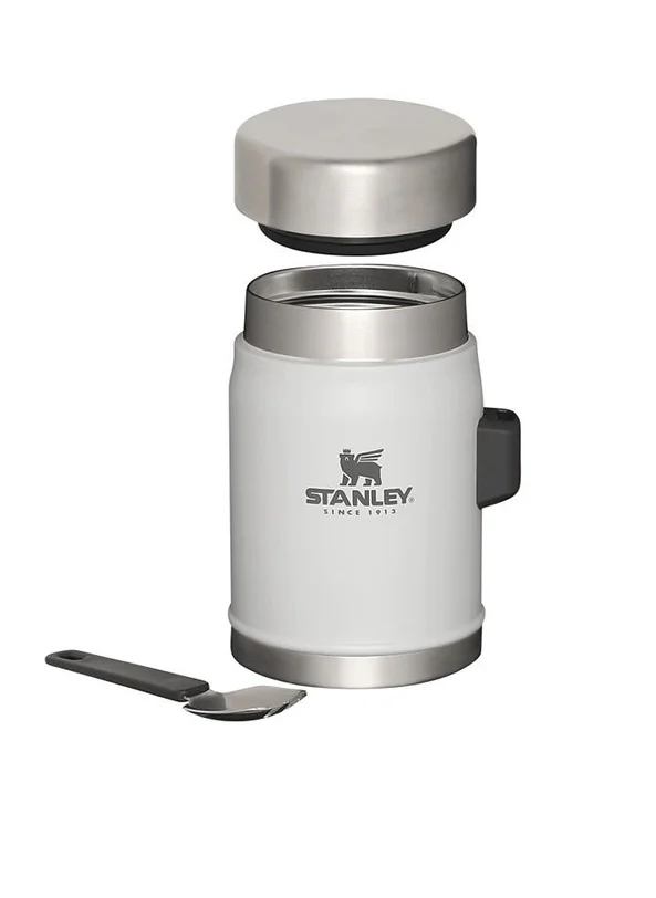 ستانلي Stanley Classic Legendary Food Jar 0.4L / 14 OZ Ash with spork â€“ BPA FREE Stainless Steel Food Thermos | Keeps Cold or Hot for 7 Hours | Leakproof | Lifetime Warranty | Dishwasher safe