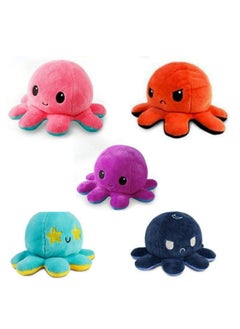 Reversible Octopus Plush Set Of 5 Cute Stuffed Toys With Different Colors Show Your Mood Without Saying A Word Best Gift For All Ages