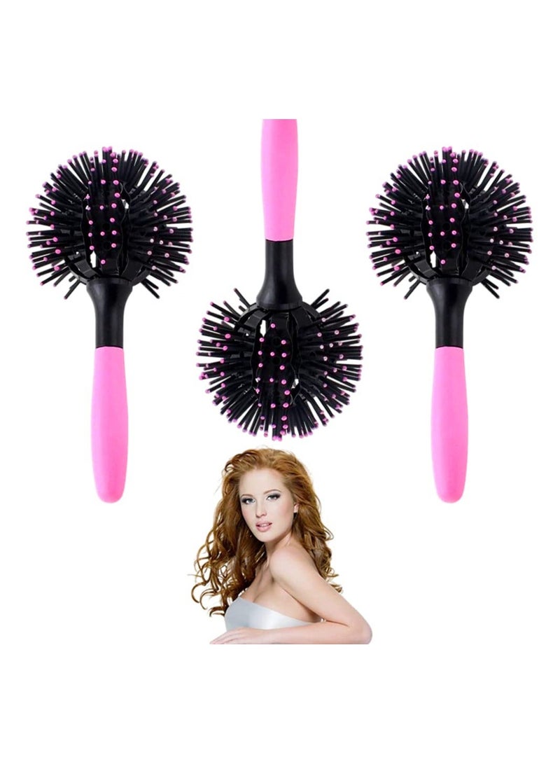 Y&D SYOSI 3D Spherical Comb, 3Pack styling hairbrush, Lucky Bomb Curl Full Round Hot Curling Styling Brush for Vented Hair Brushes Faster Blow Drying Suitable All Types - Image 1