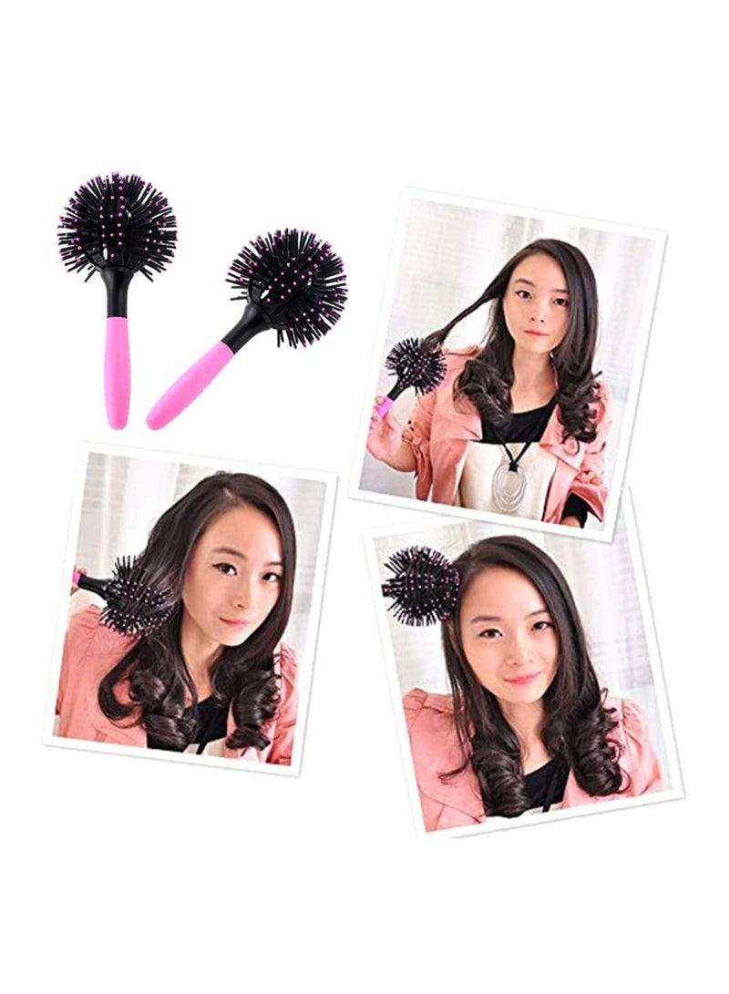 Y&D SYOSI 3D Spherical Comb, 3Pack styling hairbrush, Lucky Bomb Curl Full Round Hot Curling Styling Brush for Vented Hair Brushes Faster Blow Drying Suitable All Types - Image 2