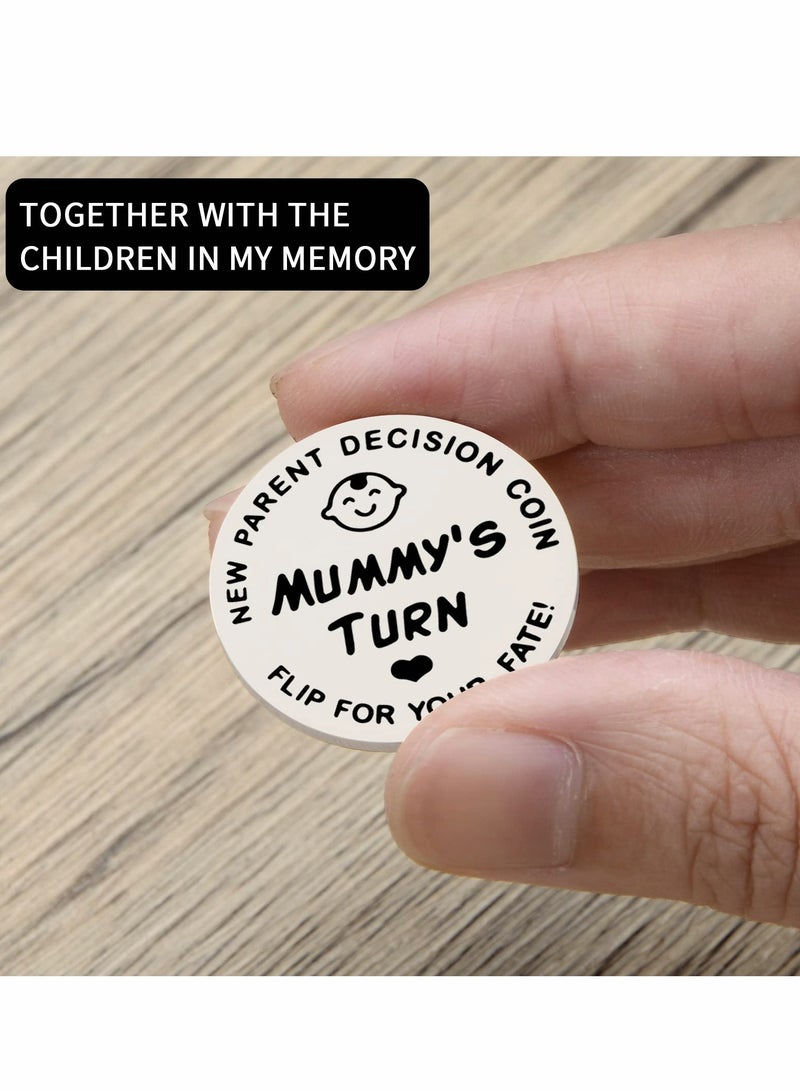 KASTWAVE Decision Coin New Baby Gift for Mom Dad Pregnant Mothers First Time Parents to be Birthday Funny Present Double-Sided - Image 3