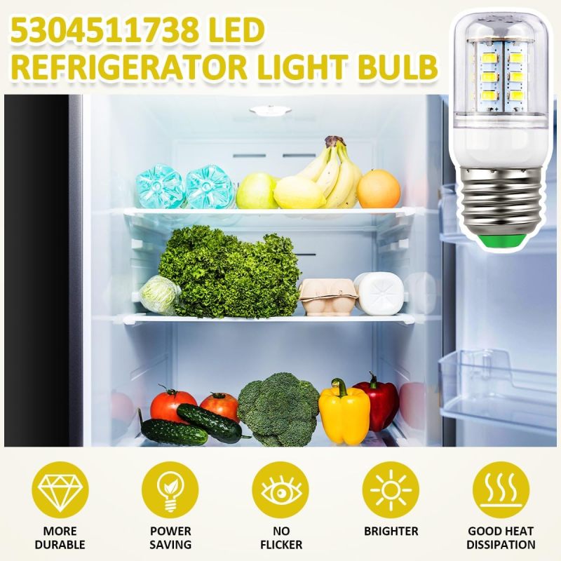 Refrigerator Bulb Replacement 3.5W E27 LED Light Bulb 5304511738 - 110V-240V Wide Voltage Design - Refrigerator Replacement for Frigidaire Kenmore Electrolux - Image 5