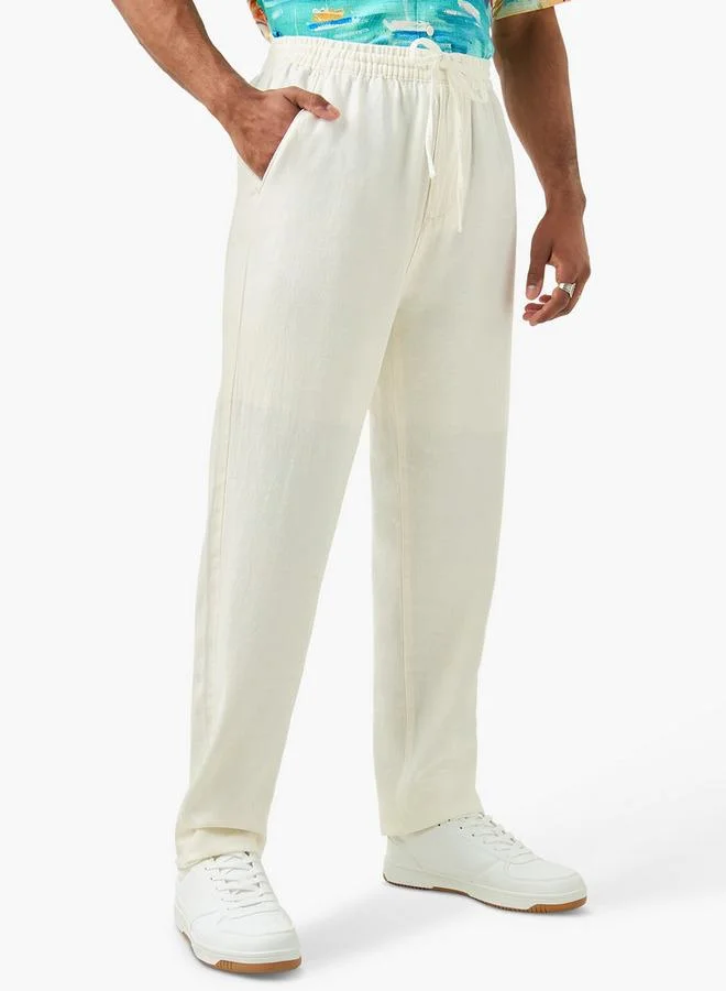 Lee Cooper Regular Fit Denim Pants with Drawstring Closure