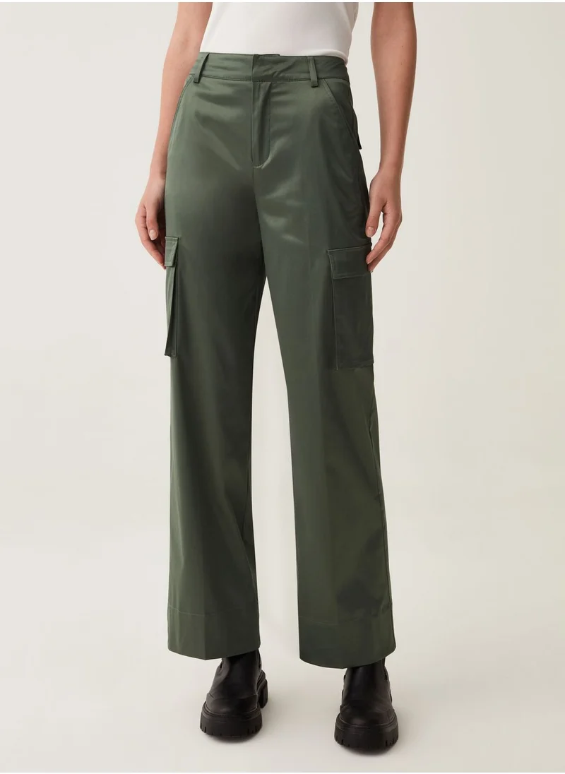 او في اس OVS Cargo Trousers In Satin