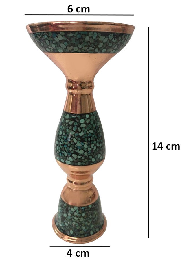 MARGOUN Handmade Persian Inlaid Turquoise Stone,Firooze Kobi Set Made of High Quality Copper Gold/Blue - Image 4