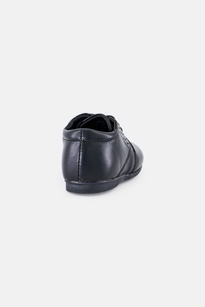 Josmo Toddlers Boy Leather Lace up Shoes, Black - Image 2