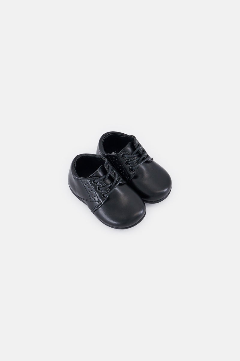 Josmo Toddlers Boy Leather Lace up Shoes, Black - Image 4