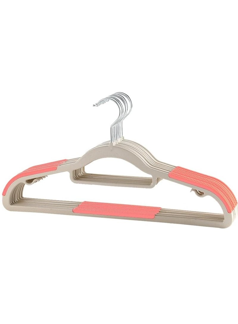 ManGotree 10-Pack Plastic Clothes Hangers,Ultra Thin Non Slip Clothes Hanger Space Saving Coat Hangers, 360°Rotating Hook,Pant Hangers (RG-WT-PK) - Image 1