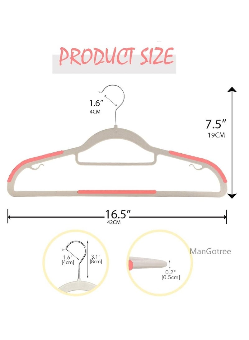 ManGotree 10-Pack Plastic Clothes Hangers,Ultra Thin Non Slip Clothes Hanger Space Saving Coat Hangers, 360°Rotating Hook,Pant Hangers (RG-WT-PK) - Image 2