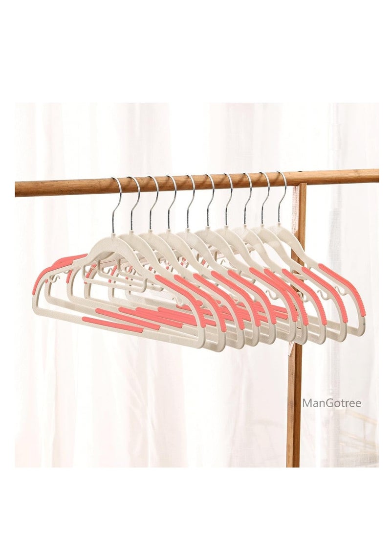 ManGotree 10-Pack Plastic Clothes Hangers,Ultra Thin Non Slip Clothes Hanger Space Saving Coat Hangers, 360°Rotating Hook,Pant Hangers (RG-WT-PK) - Image 5