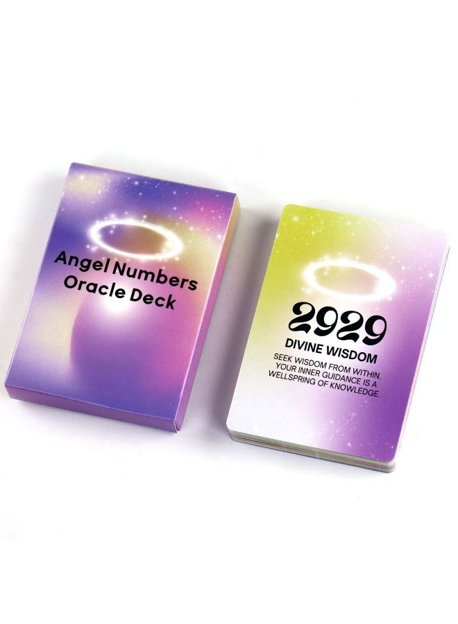 NIBEMINENT Angel Numerologist Tarot Deck (10.4 * 7.3 cm) - used for receiving divine guidance. 40 numerological cards - Image 1