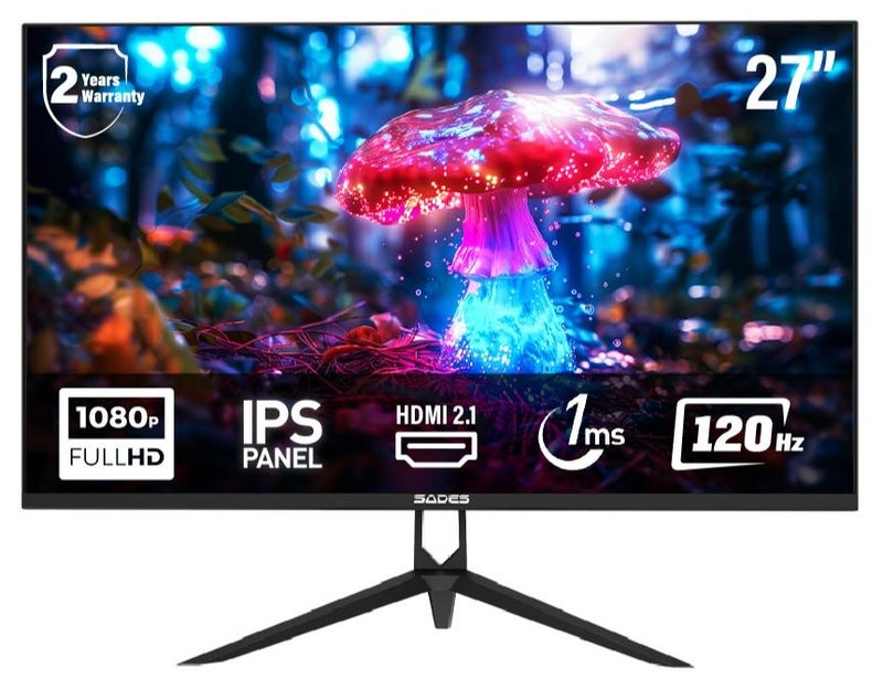 Sades Russula  27" FHD (1920x1080)  IPS Gaming Monitor, 120Hz, 1ms (GtG), HDMI 2.1, DisplayPort, Anti-Glare Panel SA-CJ01F27B. - Image 1