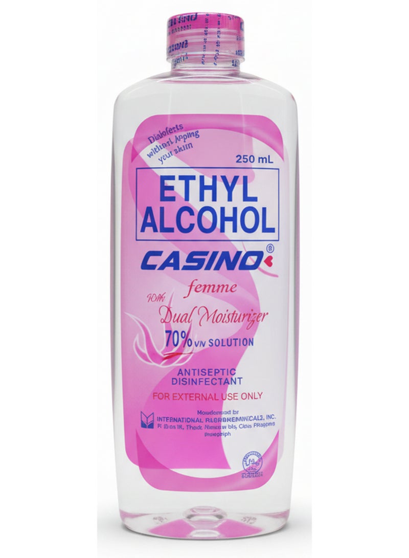 كازينو مرطب مزدوج للكحول الإيثيلي للنساء 70% محلول مطهر ومطهر 250 مل
