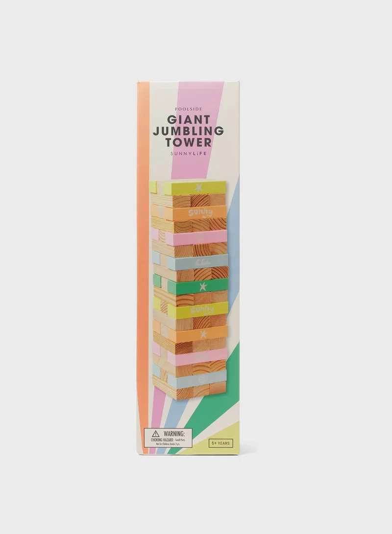 SUNNY LIFE Pool Side Giant Jumbling Tower Pastel Gelato
