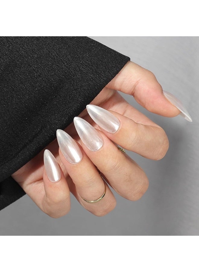 Anglicolor 30 Pieces Press On Nails, Seamless and Removable Nail Stickers, French Pastel Press On Nails, Reusable False Nails, Fack Nails, 15 Sizes - A109 - Image 3