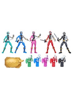 POWER RANGERS Dino Fury 5 Team Multipack 6-Inch Action Figure Toys With Keys And Chromafury Saber Weapon Accessories (Amazon Exclusive)  - Image 1