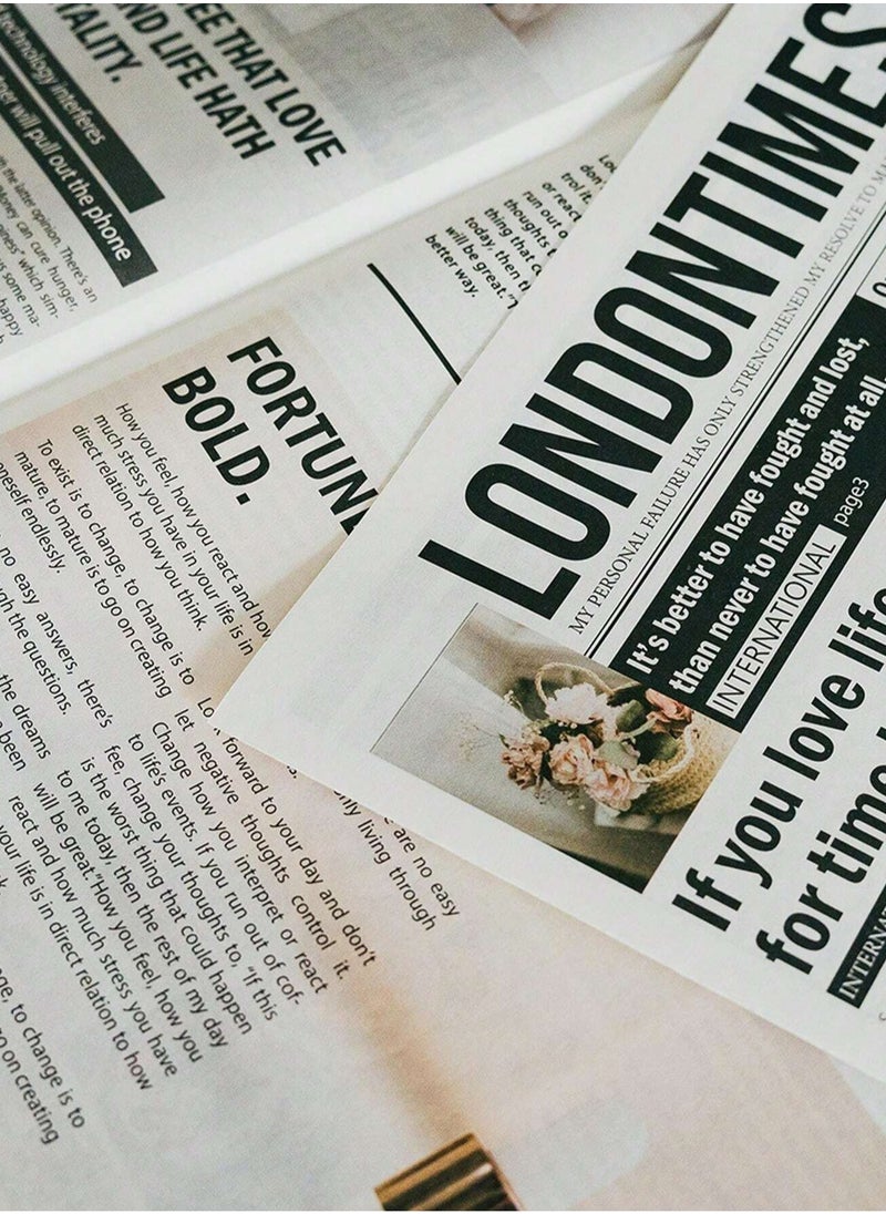 Generic 3pcs English Newspaper Photography Props Fashion Clothing Home Decor Food Photography Background Props Flower Wrapping Paper Atmosphere Decoration  - Image 4
