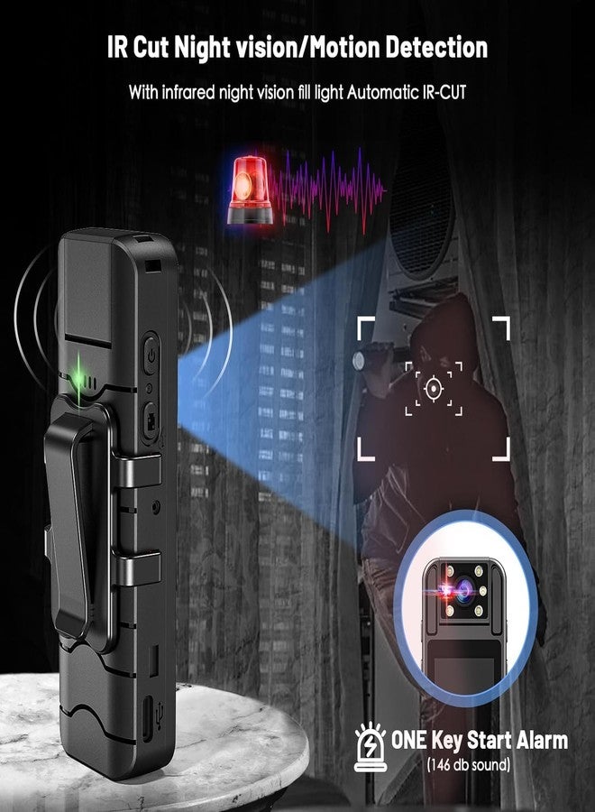 kaysunlink Body Camera with 1.4” Screen Audio and Auto Video Night Vision 1440P UHD Mini Police Wearable Body Worn Cam Portable Small Personal Camcorder Sport Action Outdoor Video Recorder (2K-128GB) - Image 5