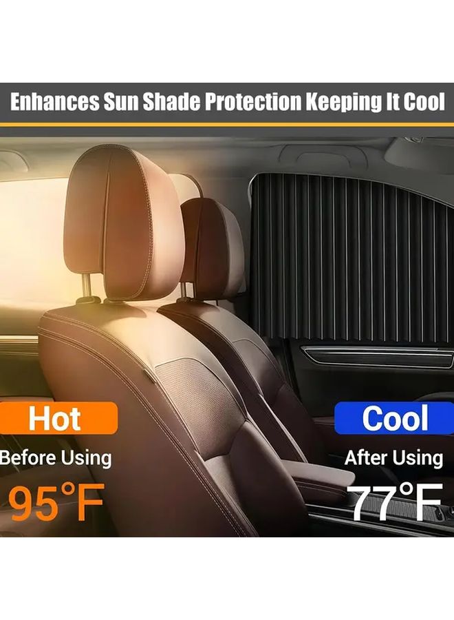 Magnetic Car Window Curtains 4pcs Black Lightweight Privacy Sun Shade for Vehicles Camping Outdoor - Image 4