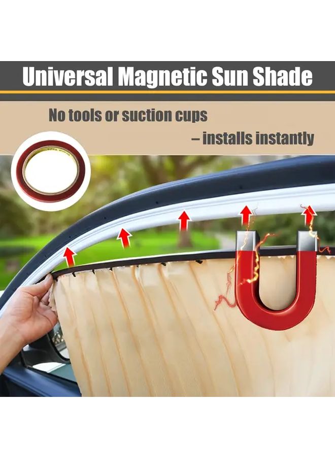 Magnetic Car Window Curtains 4pcs Black Lightweight Privacy Sun Shade for Vehicles Camping Outdoor - Image 5